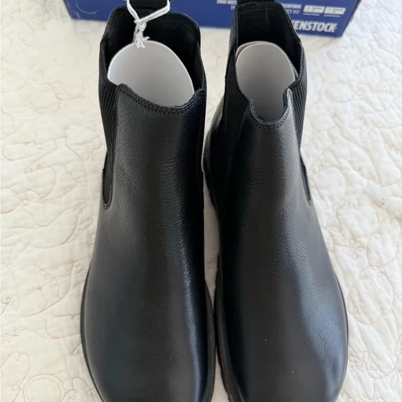 Birkenstock Black Leather Highwood Slip On Women’s Boots Size 41 - Picture 3 of 8